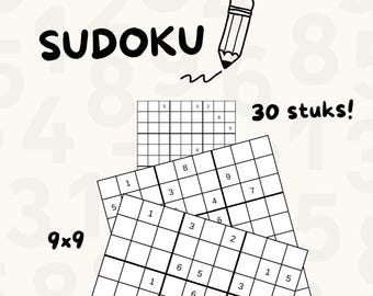 30 スタック数独 9x9、デジタル数独、数独プリントバー、数独 PDF ダウンロード、ヴォルワッセネン数独、キッズ数独、プリントベア数独 ...