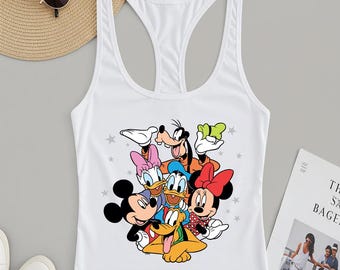 Disney Mickey And Friends Racerback, Daisy And Donald Duck Outfit, Magic Kingdom Top, Disney Tee, Mickey And Minnie Mouse Tee, Disney Gift