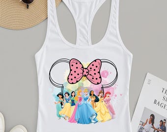 Princess Squad Racerback, Disney Squad Tee, Matching Disney Outfit, Minnie Disney Vacation, Disney Princess Top, Family Princess Rcaerback