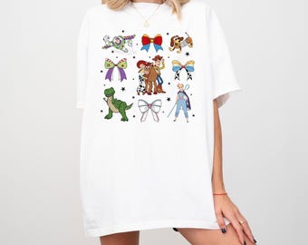 Comfort Colors Toy Story Bow T-shirt, Disney Toy Story Tee, Disney Trip Shirt, Disney Friends Shirt, Toy Story Characters Shirt, Disney Gift