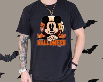 Comfort Colors Mickey&Minnie Halloween Shirt, Halloween Couple Disney Shirts, Disney Halloween Character, Disney Halloween Trip,Couple Shirt