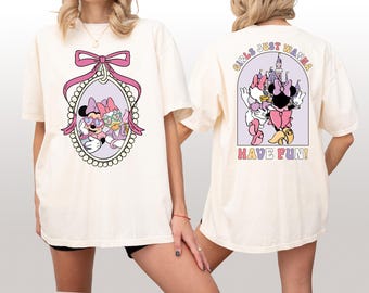 Comfort Colors Disney Minnie And Daisy Besties Disney T-shirt, Girls Just Wanna Have Fun Shirt, Disney Besties Shirt,Disney Girls Trip Shirt