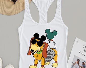Toy Story Racerback, Mickey Ears Racerback, Slinky Dog Outfit, Disney Tee, Disney Trip Racerback, Disneyland Slinky Dog Top, Toy Story Gift