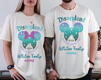 Comfort Colors Disney Family T-Shirts, Disney Shirts, Disney Castle Shirts, Matching Family Disney Shirts, Personalized Disney Shirts Family