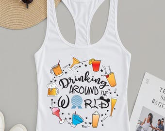 Drinking Around The World Racerback Tank: Epcot Family Trip Tee