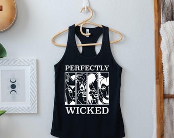 Perfectly Wicked Disney Witch Racerback, Ursula Maleficent Evil Queen Cruella Top, Disney Villain Outfit, Wizard Magic Tee, Disneyland Trip