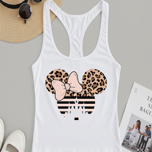 Leopard Print Minnie Mouse Racerback Tank - Animal Kingdom Outfit