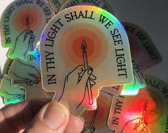 Holographic Orthodox Christian Sticker, Psalm 36:9 Illustrated Vinyl Sticker