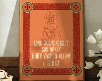 Jesus Prayer Printable Art: Orthodox Christian Icon (Digital Download)