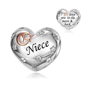 S925 Silber Rose Gold NICHTE Ich liebe dich Mond Zurück Herz Anhänger - AVILIA Designs Pandora Kompatibel