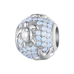 S925 Sterling Silver Ocean Opalescent CZ Turtle Shell Charm - AVILIA Designs Pandora Compatible