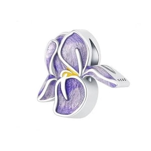 S925 Sterling Silber Lila Iris-Blumen-Zwischenring - AVILIA Designs Pandora-kompatibel
