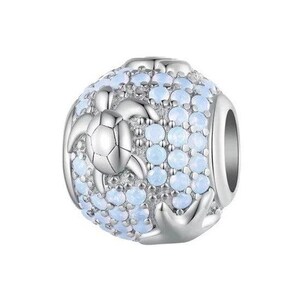 S925 Sterling Silver Ocean Opalescent CZ Turtle Shell Charm - AVILIA Designs Pandora Compatible