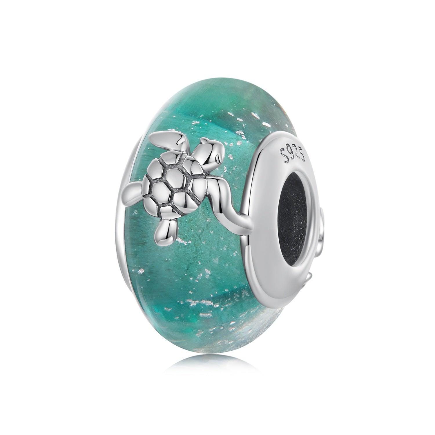 Ciondolo Tartaruga Hawaiana Con Cucciolo, Argento 925 Placcato Oro Rosa, Movimento Oscillante 19mm