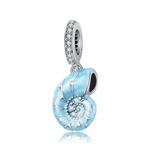 Pingente de Prata de Lei S925 com Concha do Mar - AVILIA Designs Compatível com Pandora