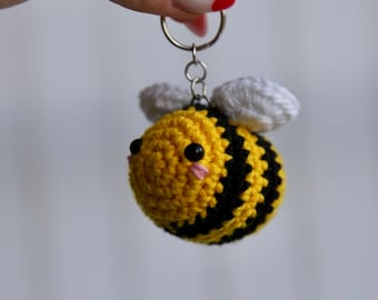Porte-clés abeille au crochet