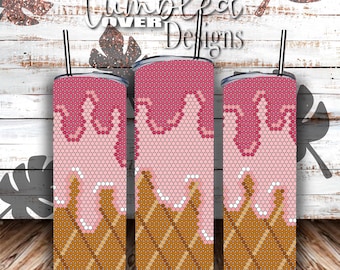 SS16 Ice Cream Digital Rhinestone Tumbler Pattern
