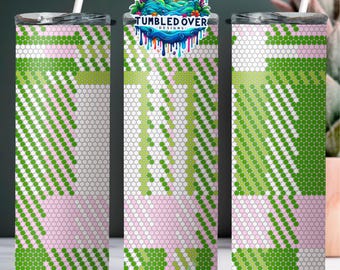 SS16 Pastel Christmas Plaid Digital Rhinestone Tumbler Patterns
