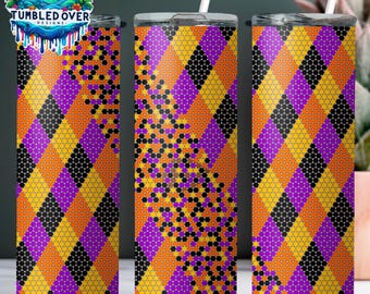 SS16 Halloween Argyle Digital Rhinestone Tumbler Pattern