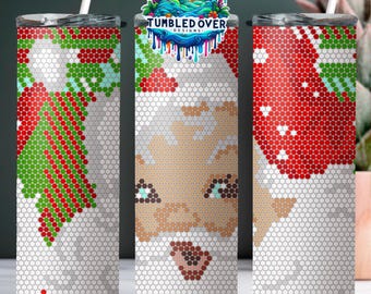 SS16 Modern Christmas Santa Digital Rhinestone Tumbler Pattern