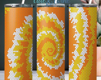 SS16 Candy Corn Tie Dye Digital Rhinestone Tumbler Pattern