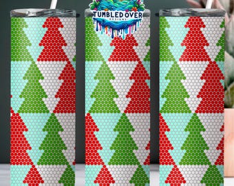 SS16 Modern Christmas Trees Digital Rhinestone Tumbler Pattern