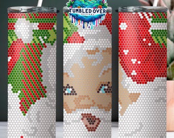 SS16 Traditional Christmas Santa Digital Rhinestone Tumbler Pattern