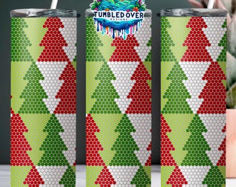SS16 Traditional Christmas Trees Digital Rhinestone Tumbler Pattern