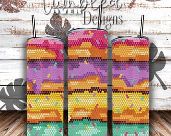 SS16 Donut Stack Digital Rhinestone Tumbler Pattern