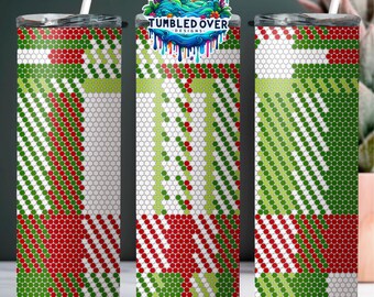 SS16 Traditional Christmas Plaid Digital Rhinestone Tumbler Pattern