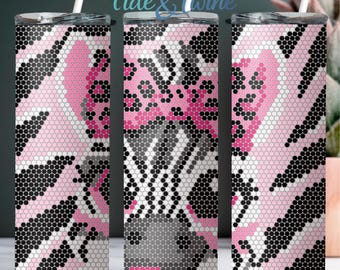 SS16 Wild Safari Zebra Digital Rhinestone Tumbler Pattern