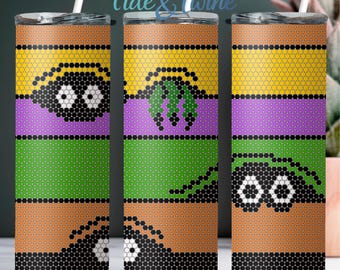 SS16 Halloween Peeking Monsters Digital Rhinestone Tumbler Pattern