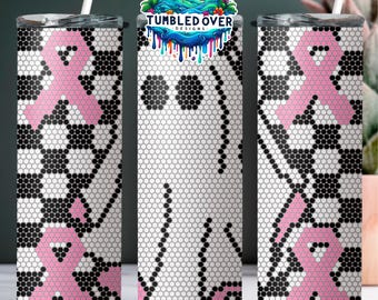 SS16 Breast Cancer is Boo Sheet Ghost Digital Rhinestone Tumbler Pattern