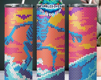 SS16 Skeleton Surfer Digital Rhinestone Tumbler Pattern
