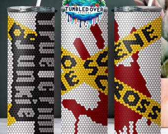 SS16 True Crime Scene Junkie Digital Rhinestone Tumbler Pattern