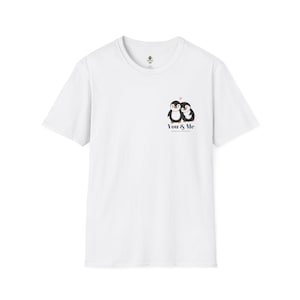 Cute Penguin Couple T-Shirt, Love Shirt, Valentine&#39;s Day Gift, Anniversary Apparel, Matching Couple Tees, Softstyle Tee