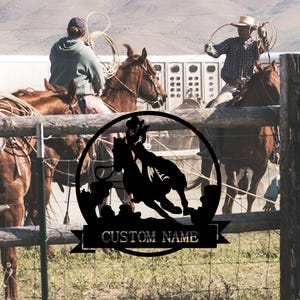 Custom Cowboy Metal Hang Sign,Cowboy Metal Wall Art Sign,Personalized Cowboy Decor Sign,Cowboy Name Metal Sign,Housewarming,8-24 inch