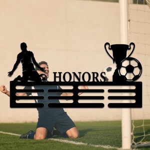 Custom Soccer Medal Metal Wall Sign,Personalized Soccer Metal Sign,Soccer Metal Hang Sign,Soccer Winner Name Metal Sign,Sport Medal Sign