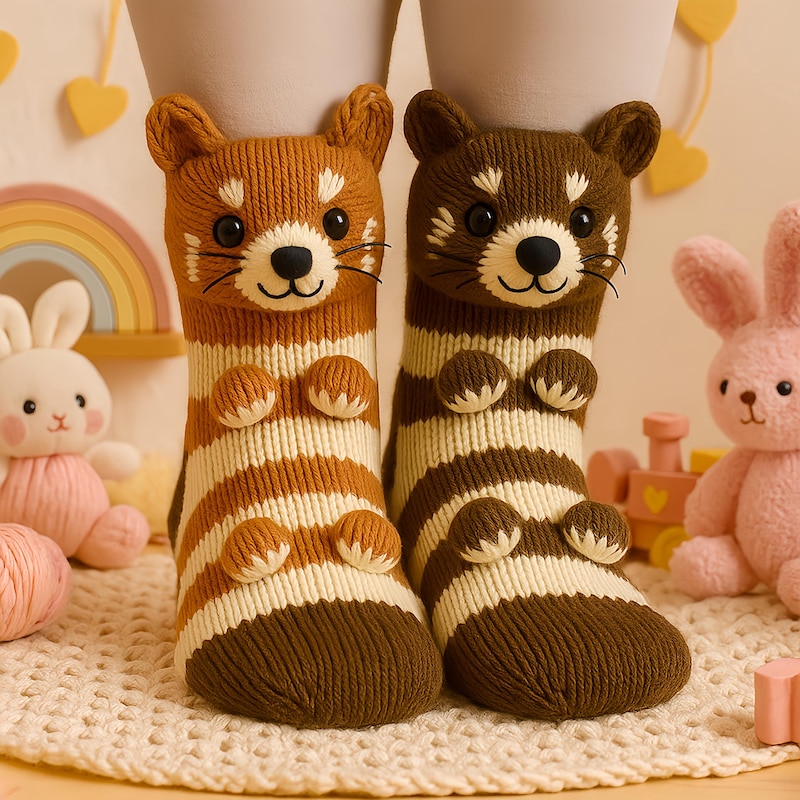 Handmade Knitted Animal Socks main image 0