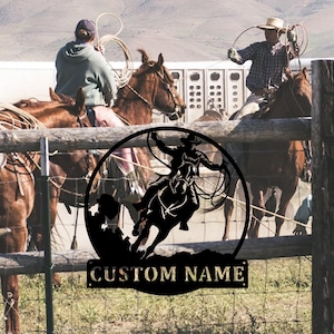 Custom Cowboy Metal Hang Sign,Cowboy Metal Wall Art Sign,Personalized Cowboy Decor Sign,Cowboy Name Metal Sign,Housewarming,8-24 inch