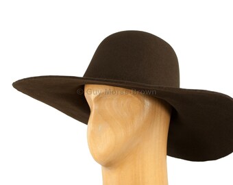 Men's Weight Fur Felt Capeline Hat Body - Dark Brown 115mm
