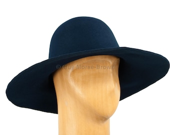 Men's Weight Fur Felt Capeline Hat Body 123g - Navy Blue 86mm