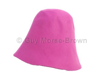 Ladies Fur Felt Cone Hat Body - Hot Pink