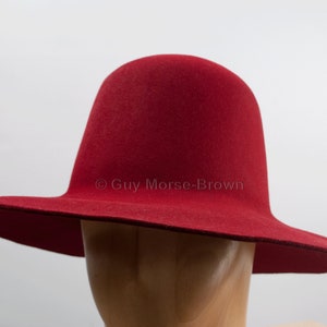 Men&#39;s Weight Fur Felt Capeline Hat Body - Deep Red