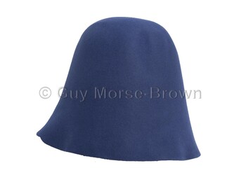 Ladies Fur Felt Cone Hat Body - Midnight Blue
