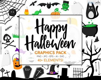 Halloween Graphics, Clip Art, Vector, Printable, Digital Download