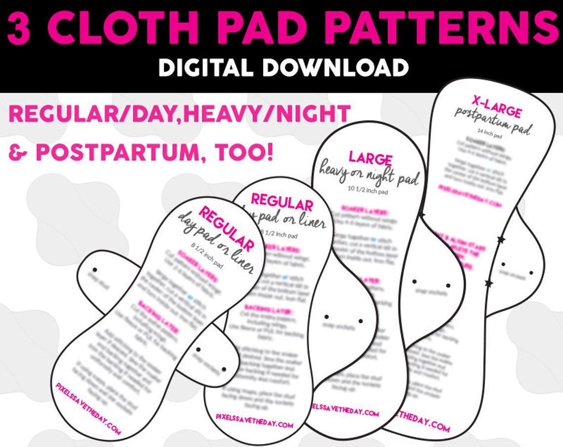 PDF Cloth Menstrual Pad Pattern Pack Etsy