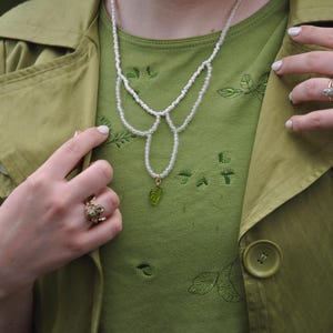 Cascading Beaded Leaf necklace