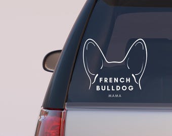Calcomanía para auto de mamá bulldog francés/ Calcomanía para auto de mamá bulldog francés/ Calcomanía linda para auto/ Calcomanía para mamá perro/ Calcomanía para auto/ Calcomanía de bulldog francés/ Calcomanía para auto