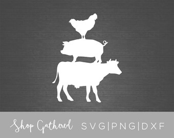 Cow Pig Chicken Svg Etsy
